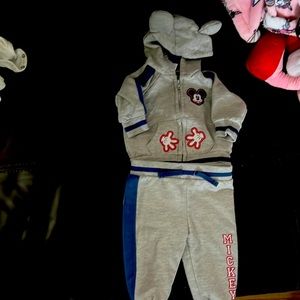 Disney baby 3 months old Mickey Mouse sweatpants and sweat jacket.